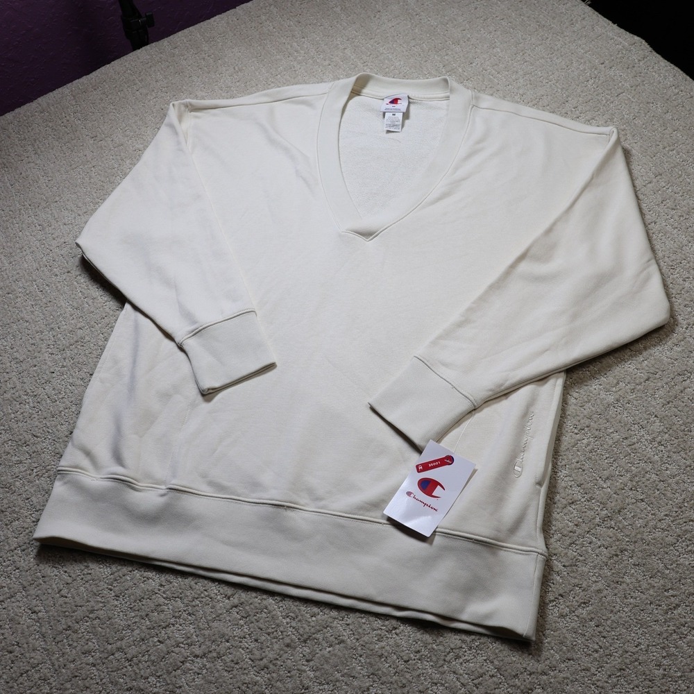 Champion Gameday Deep V Tunic Pullover Unbleached Cotton Cream CPW253TL07013 M